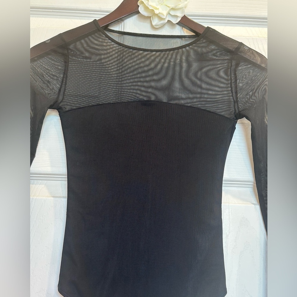 Abercrombie & Fitch, Black Sheer Sleeve Bodysuit - Picture 4 of 8